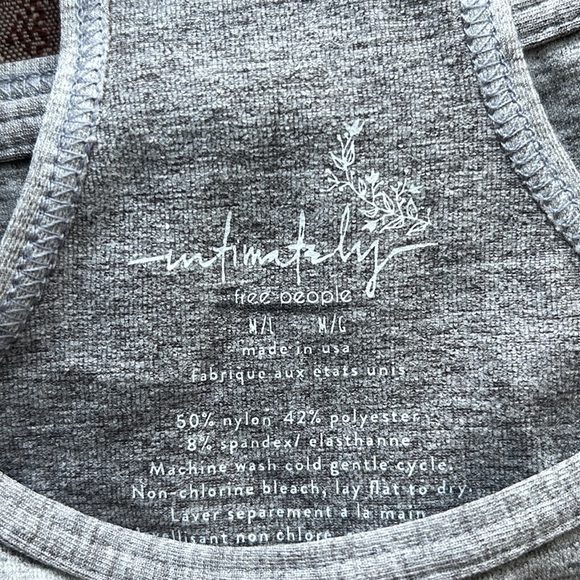 Free People Intimately Side Cross Strap Grey Racerback Bra. NWOT! - Picture 5 of 7